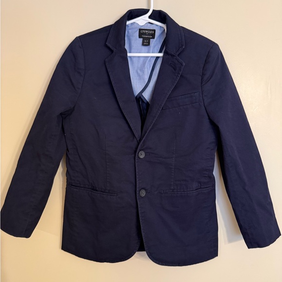 Boys' Thompson suit jacket in flex chino Crewcuts Boys Navy Cotton Blazer - 6-7